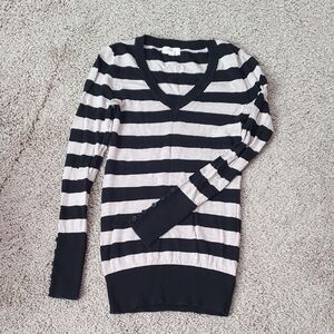 Ambiance Striped V-Neck Sweater